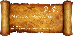 Pásztor Varsány névjegykártya