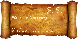 Pásztor Varsány névjegykártya