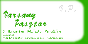 varsany pasztor business card
